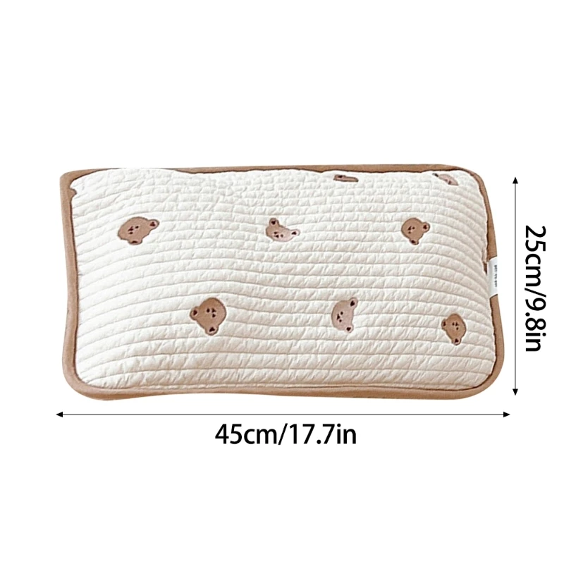 Baby Pillows Baby Head Support Quilted Pillow with Animal Pattern Baby Flat Pillow for Toddlers Newborns 0-3 Year W3JF 6
