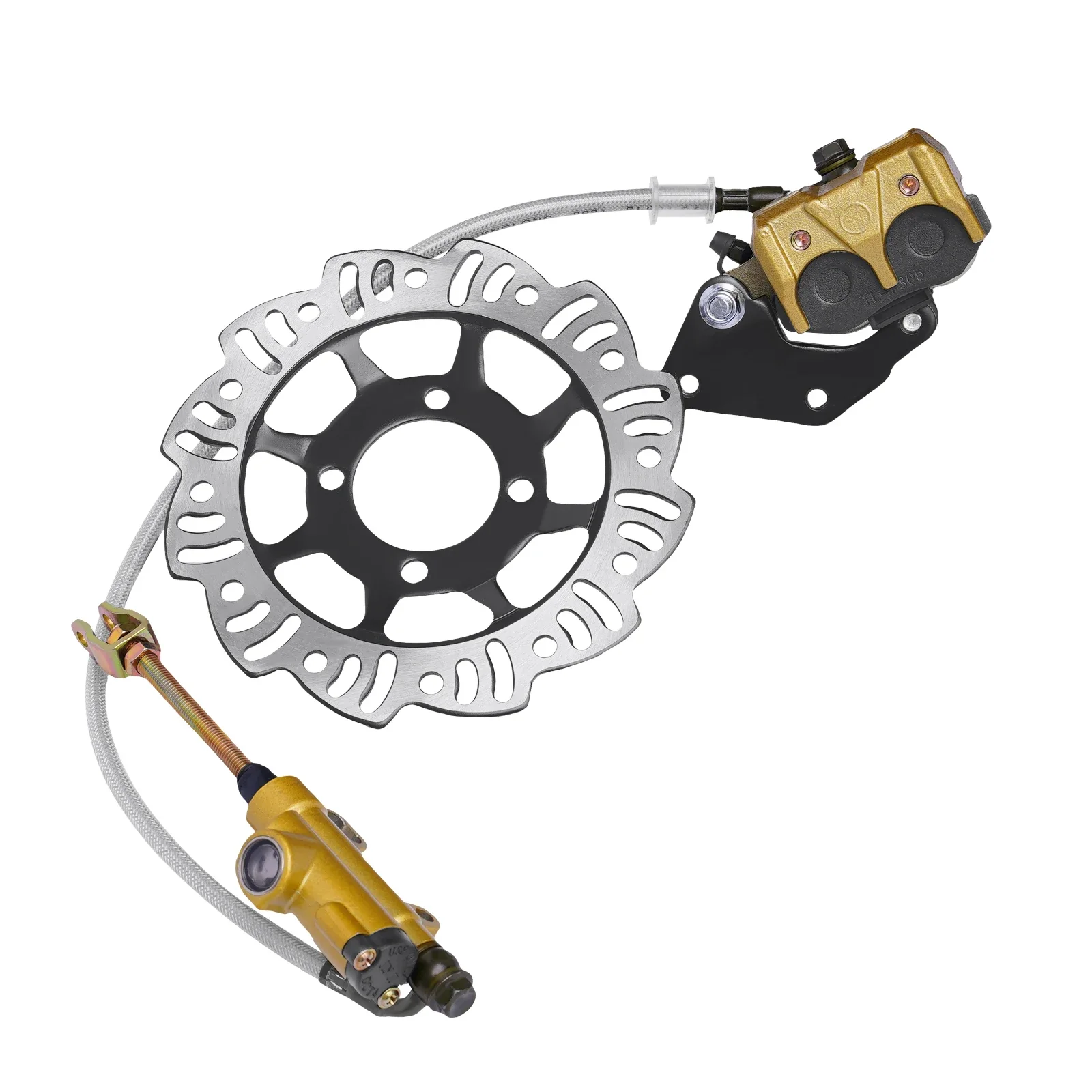 49-125 cc 4-Takt-Hydraulikbremssatz, MotoCross Dirtbike, Pocket Bike, Scheibenbremsscheiben hinten, Bremssattelsatz – Detail 3