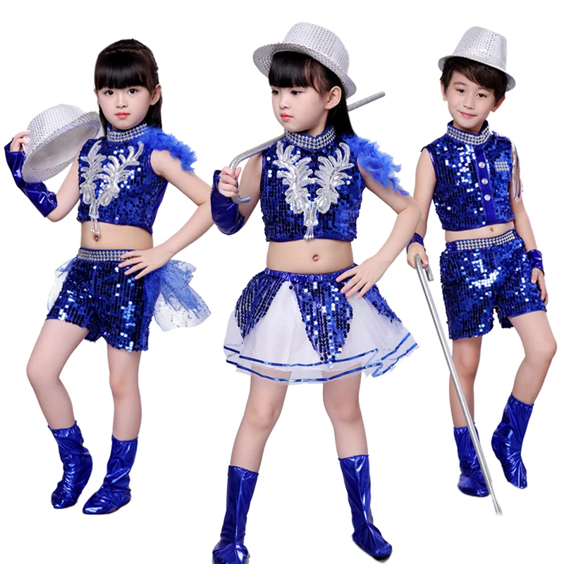 

Children’s Day Hip-hop Dance Street Dance Performance Clothes Boys/Girls Sequined Jazz Kindergarten Performance Costume