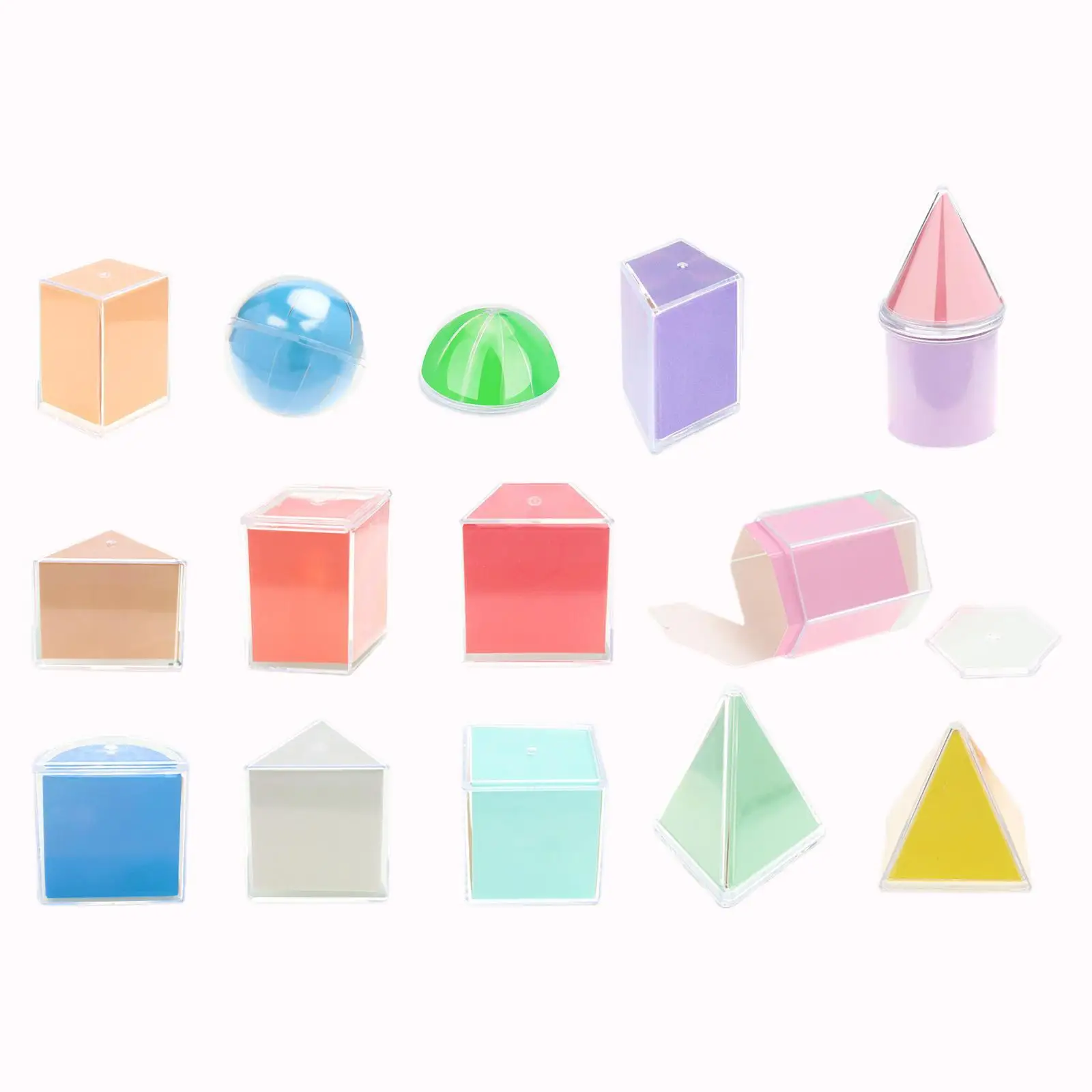 3D Shapes Geometric Solids Montessori Toys 3D Shapes Geometric for Ages 2+ Preschool Elementary Home School Supplies Kids Babies