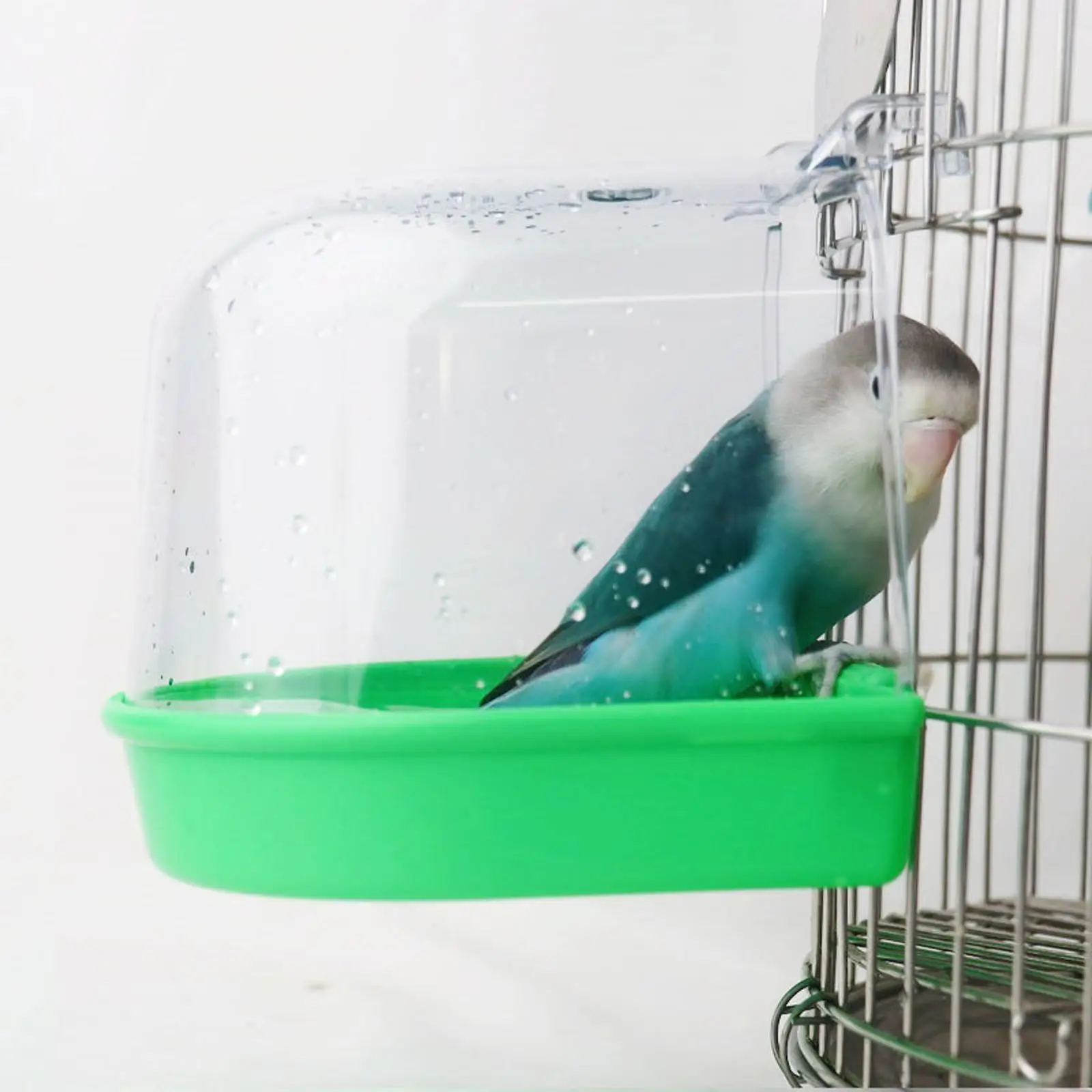 Pet Bird Caged Bath Box Budgie Hanging Small Birds Water Bowl Canary Budgerigar Caged Parrot Bathing Tub Parrot Bath Shower Box