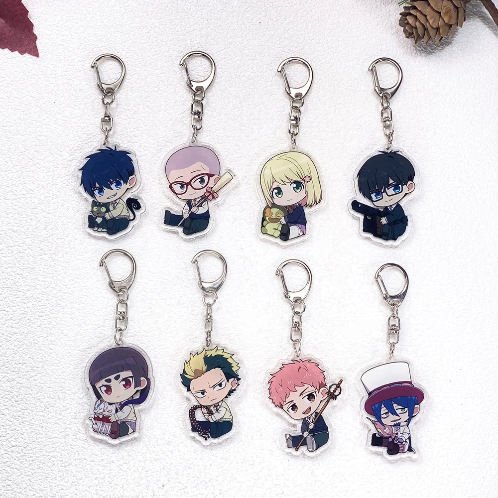 10 Stück Anime Ao no Exorcist Blue Exorcist Niedliche Schlüsselanhänger-Accessoires Acryl-Anhänger für Taschen Schlüsselhalter Rucksack-Dekoration