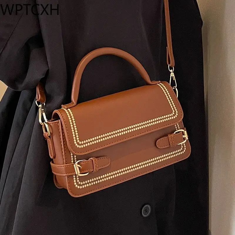 

Women's Backpack Retro 2024 New Small Leather Bag Crossbody Female Single Shoulder Bagpack Women Handbag Girl Pure Color Bags