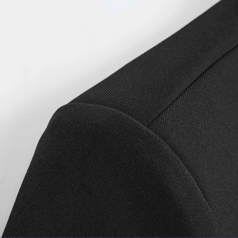 2023 New Black Suit Jacket Female Short Spring Blazers Large Size Slim Mid Length Overcoat Student One Button Outwear Suit