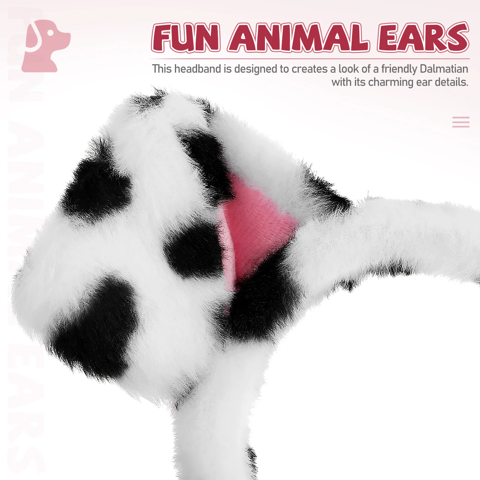 Dalmatian Ears Headband Fuzzy Animal Hair Band Decorative Cosplay Costume Accessories Dalmatian Spot Headwear Costumes