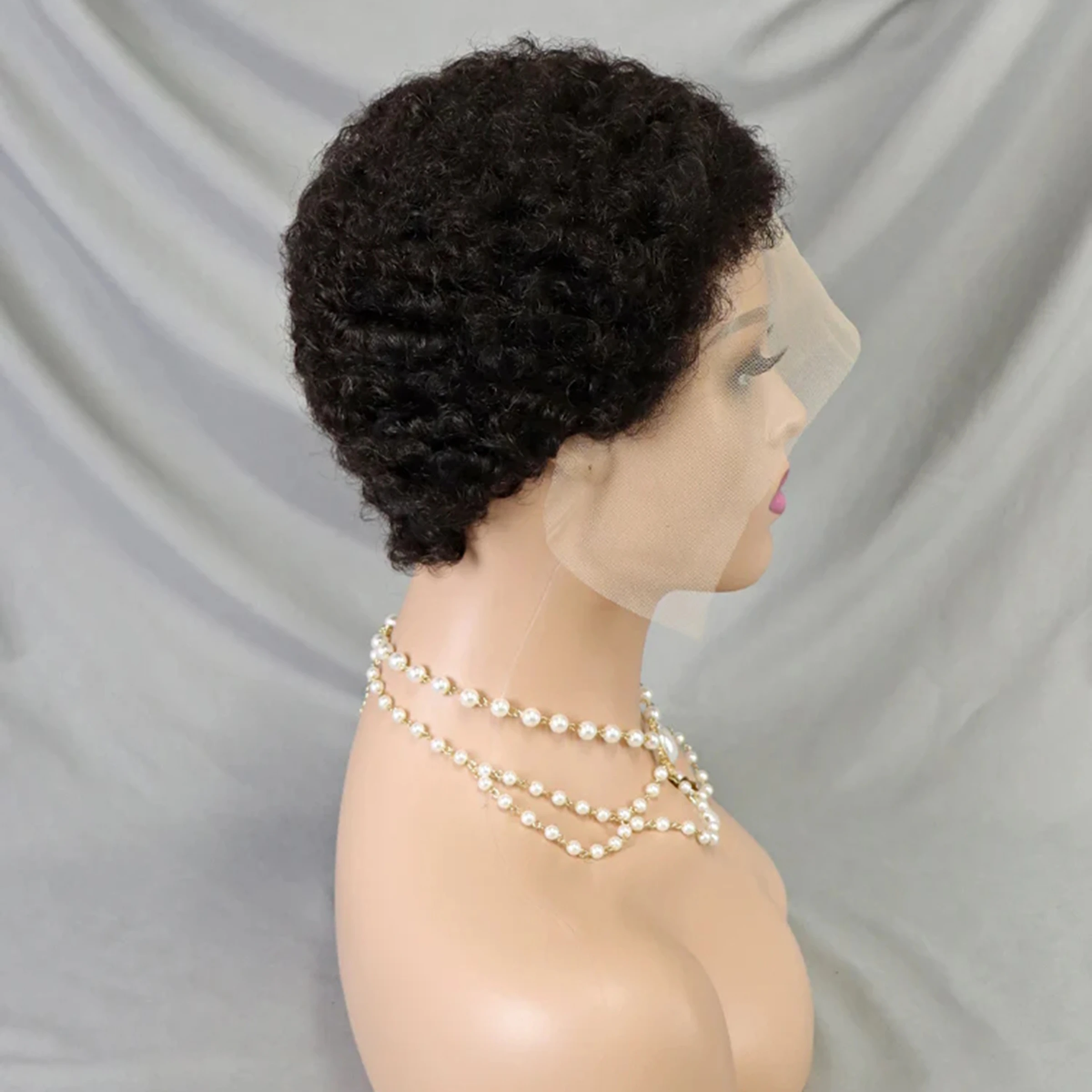 Human Hair Wig Lace Front Wig Human Hair Wigs Front Lace Wig 200% Density Afro Kinky Curly Human Hair Wigs HD 13x4 Lace Frontal Short Hair Wigs Natural Short Brazilian Remy Human