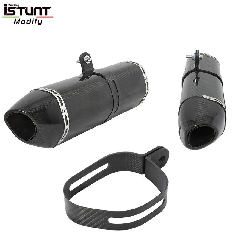 Motorcycle Exhaust Pipe Escape Muffler Carbon Fiber Holder