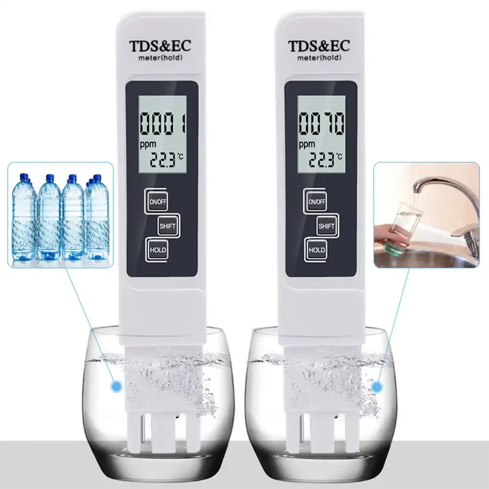 Professional 3 In 1 Tester Water Meter TDS EC Temperature Meter Digital LCD Water Testing Pen Purity Filter Quality