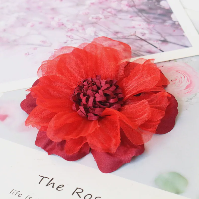 Handmade Fabric Flowers for DIY Decoration and Crafting – Set of 5 Large Pieces