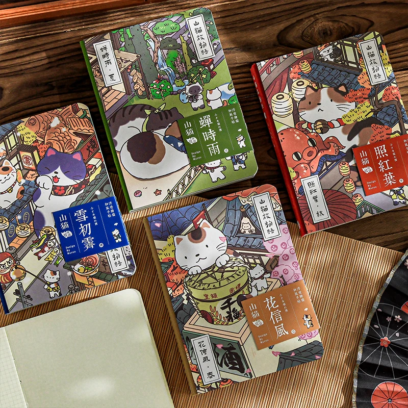 Artistic Cat-Themed Travel Journal and Planner