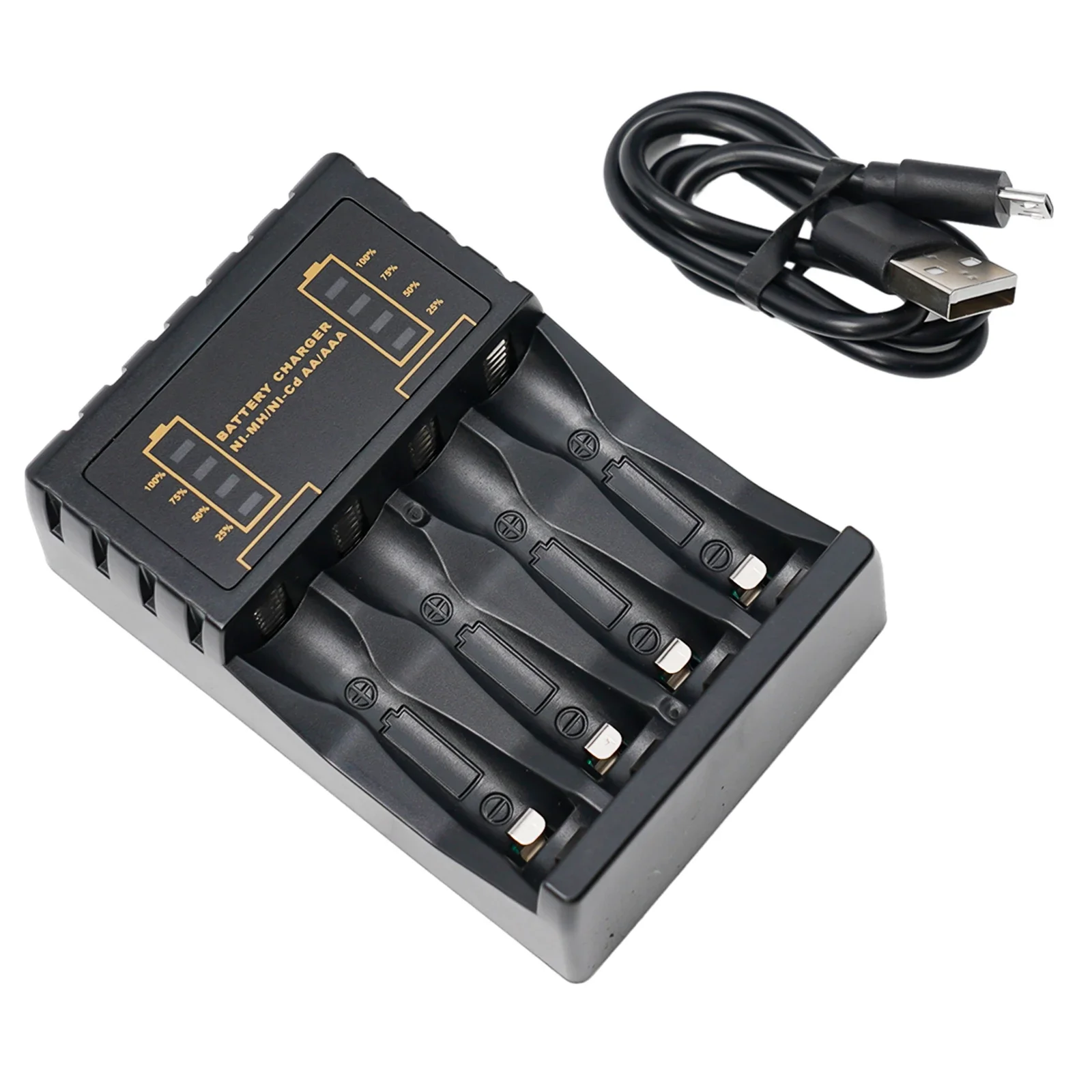 Advanced Technology Battery Charger for AA AAA Ni MH Ni Cd Rechargeable Batteries 4 Slots Short Circuit Protection