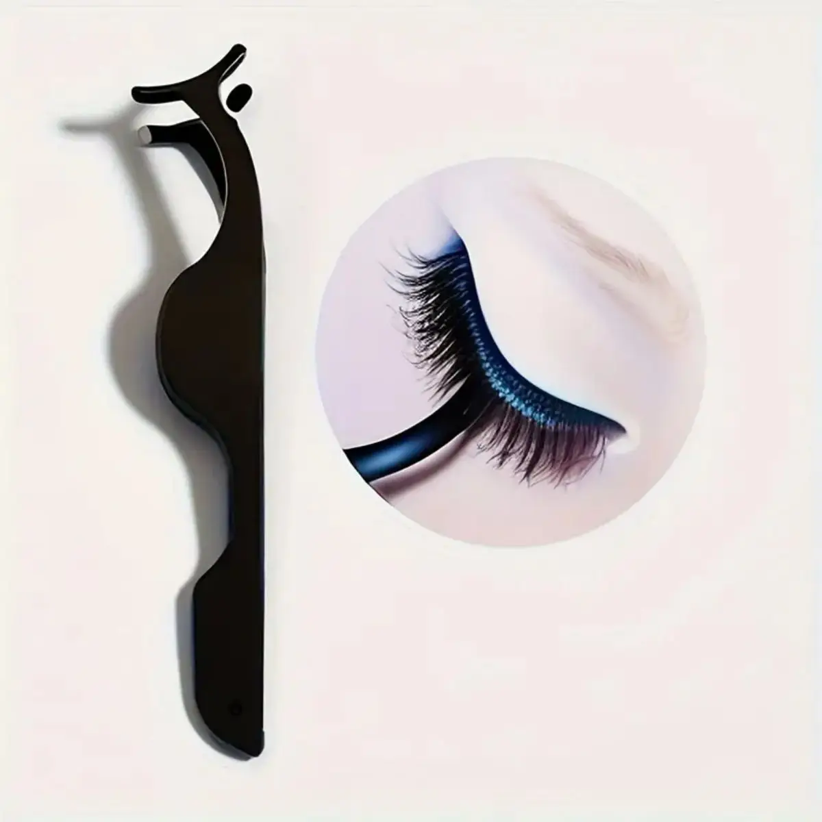 Stainless Steel Eyelash Extension Tools, Curved Eyelash Tweezer, False Eyelashes Applicator Tweezer, Lash Brush 2