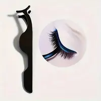Stainless Steel Eyelash Extension Tools, Curved Eyelash Tweezer, False Eyelashes Applicator Tweezer, Lash Brush 2