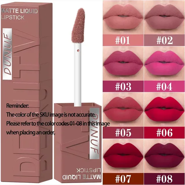 34935-853378.jpg Velvet matte lip gloss matte velvet smooth easy dimensional plumping lipstick -to-apply square tube lip gloss waterproof three