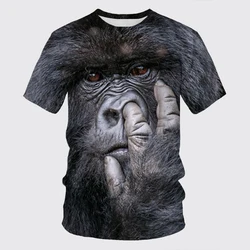 3D Printed Gorilla Parody Summer T - Shirt - Neutral Round Neck Short Sleeve - 140 (3)