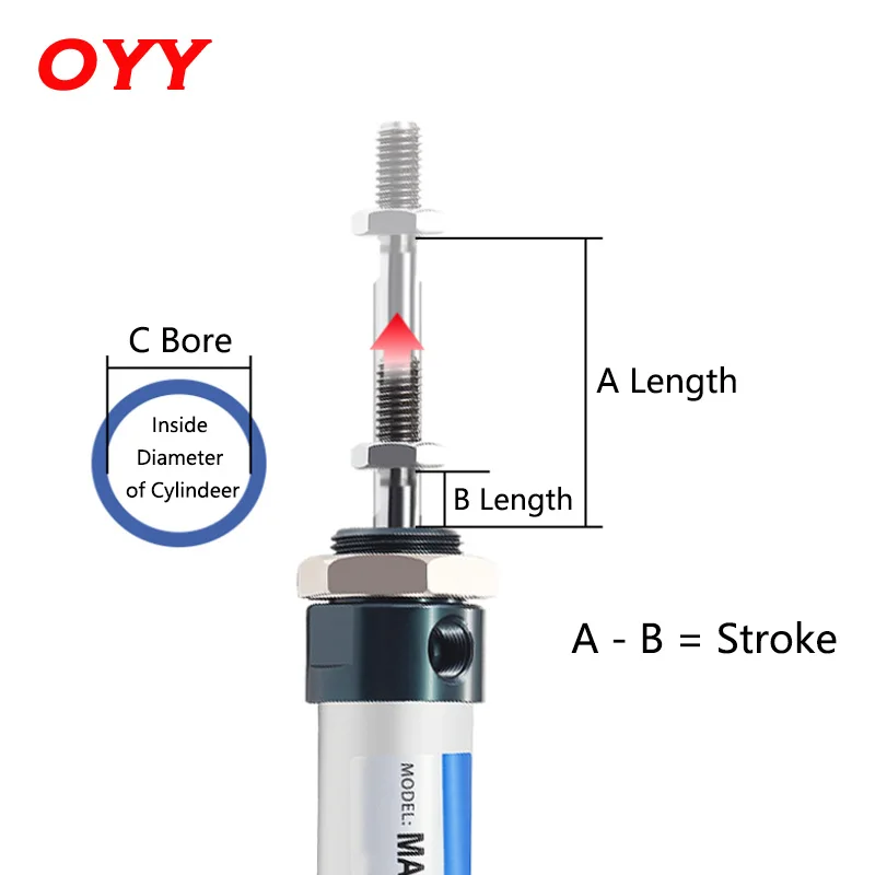 Air Pneumatic Cylinder Double Compressed Various Sizes