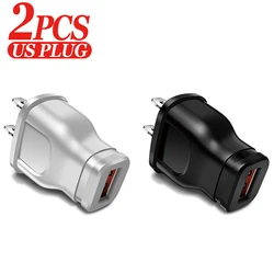 Universal 5V USB Power Adapter - Compact Travel Charger with EU/US Plug (US Mixed)