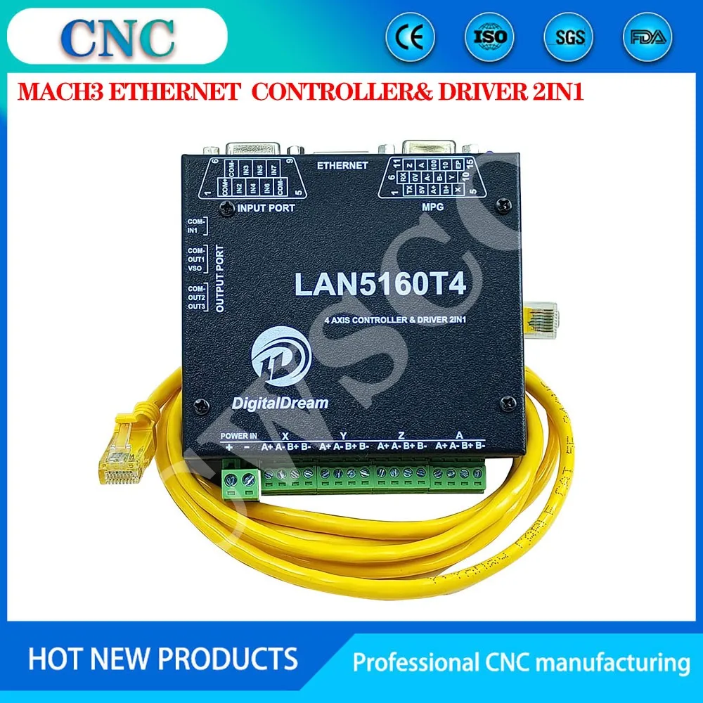 

Новый список Digital Dream MACH3 Ethernet 4-осевой контроллер и драйвер 2-в-1 LAN5160T4 система управления движением гравировальной машины