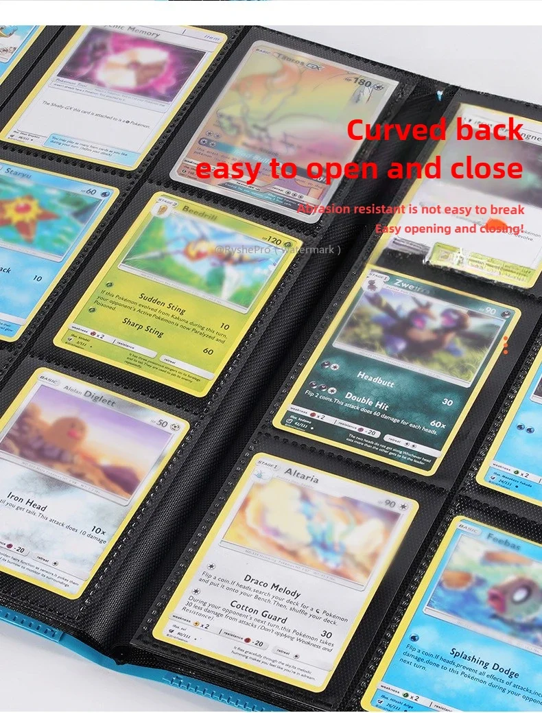 TCG 유희왕 MTG 게임 카드북용 카드 바인더, 9 포켓 트레이딩 카드 앨범 디스플레이 바인더, 360 측면 로딩 포켓 거치대