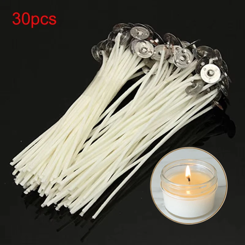 30pcs Candle Wicks Cotton Core DIY Smokeless Wax Pure for Candle Making
