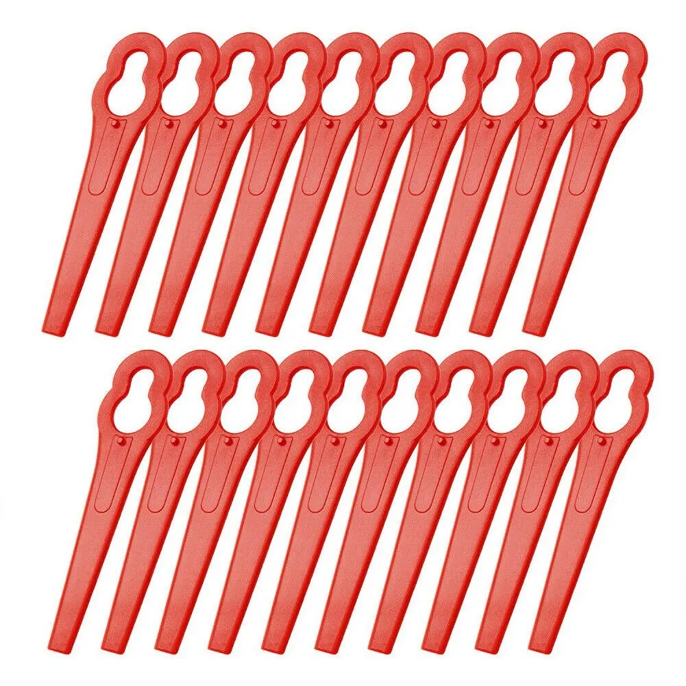 Lawn Mower Trimmer Blade Grass Trimmer Blade Mower Accessories Lawn Mower Blades Plastic Replace Replacement Set Trimmer 20Pcs Blade Cordless For Einhell Grass Practical Durable