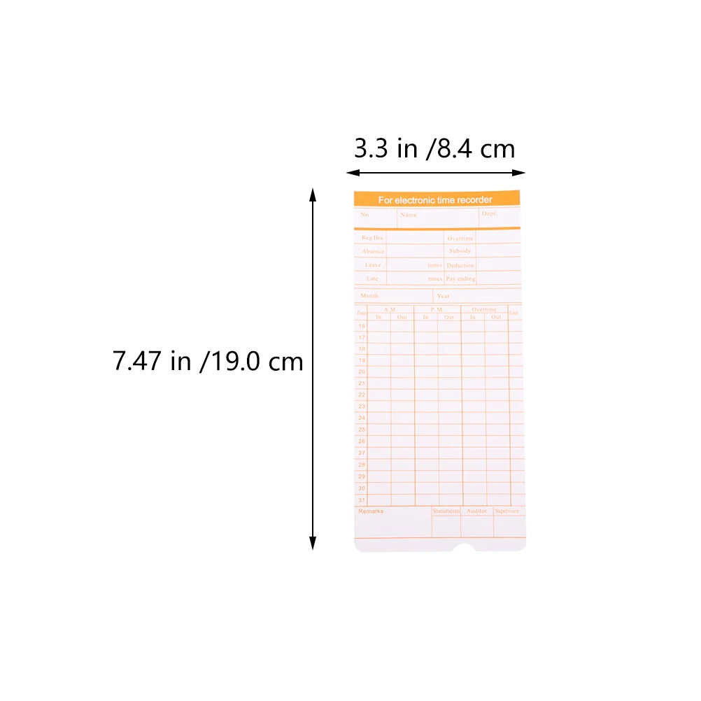 200 Sheets Attendance Card Employee Timecards Paper Trim Office Supplies Simple Design Service Life Quality