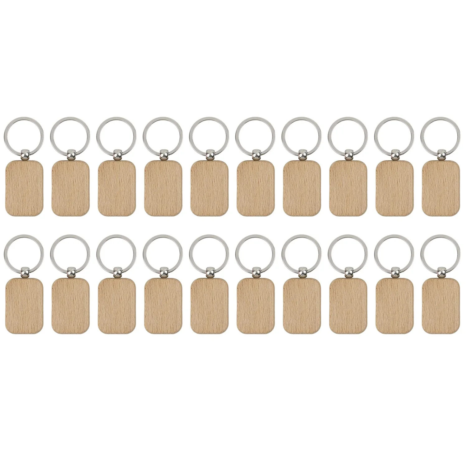 

Пустой деревянный брелок для ключей, Деревянный аксессуар «сделай сам» 20 шт.