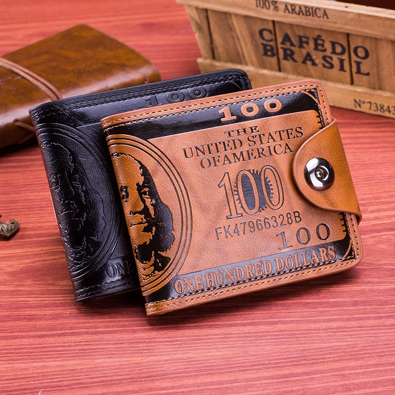 regen Schrijfmachine Nauwkeurigheid Dollar Price Print Vintage Men's Leather Brand Luxury Wallet Short Slim Male  Purses Hasp Credit Card Holder Portomonee Carteria| | - AliExpress