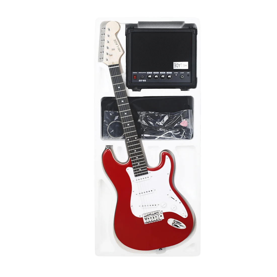 RockJAM エレキギター レッド ロックジャム RockJam Electric Guitar Superkit with 10-watt Amp, Gig Bag