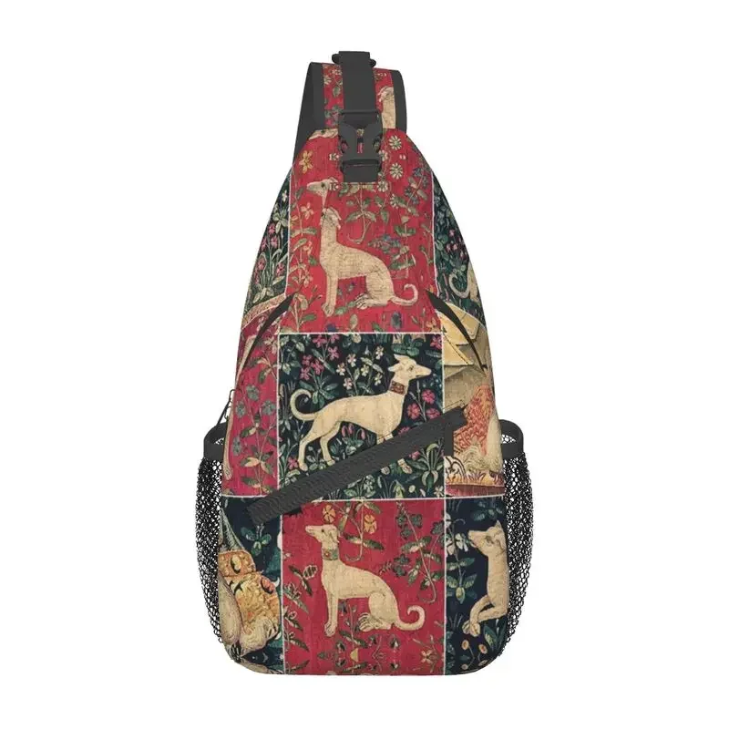 

Fashion Medieval Greyhound Crossbody Sling Backpack Men Whippet Sighthound Dog Shoulder Chest Bag for Travel Cycling