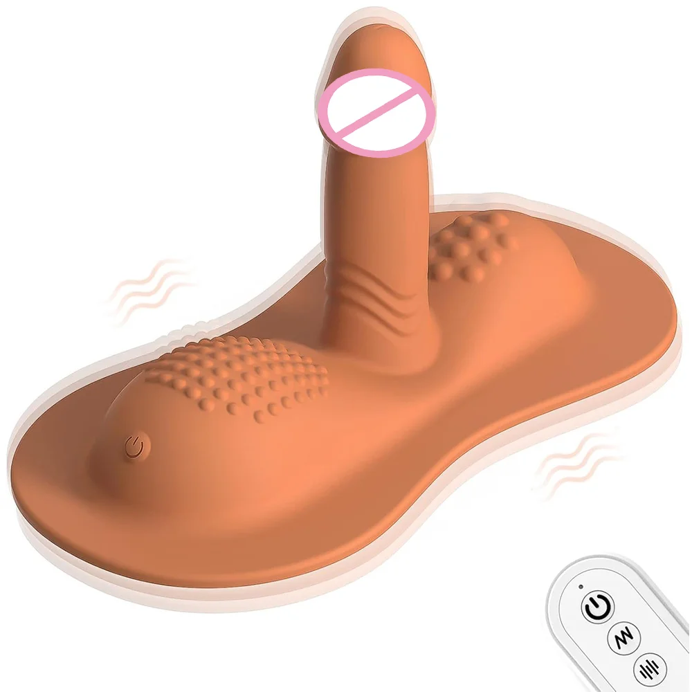 Realistic Dildo Vibrator Penis Sit And Ride 10 Vibrating Modes Remote Control G-Spot Double Stimulator Sex Toy for Women Man