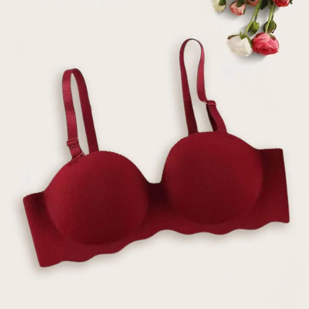 

Women Bra Push-up Bras for Women Comfortable Underwear Wireless Solid Color Brassiere Everyday Wear with Four Rows Buckles Women