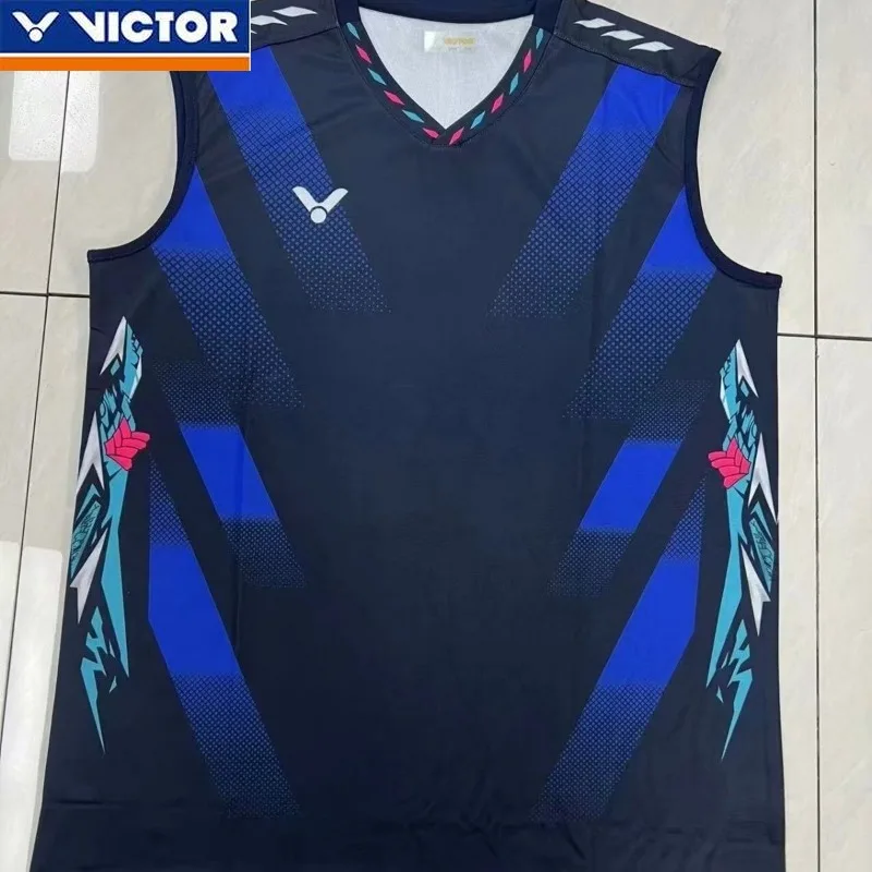 Victor Summer New Men's Badminton Robe Sport Speed Drying Comfortable Breathable Sleeveless V-neck Tank Top