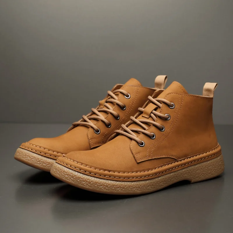 

Мужские кожаные туфли ручной работы, высокие туфли в британском стиле, дышащая удобная повседневная обувь в стиле ретро, европейский стиль