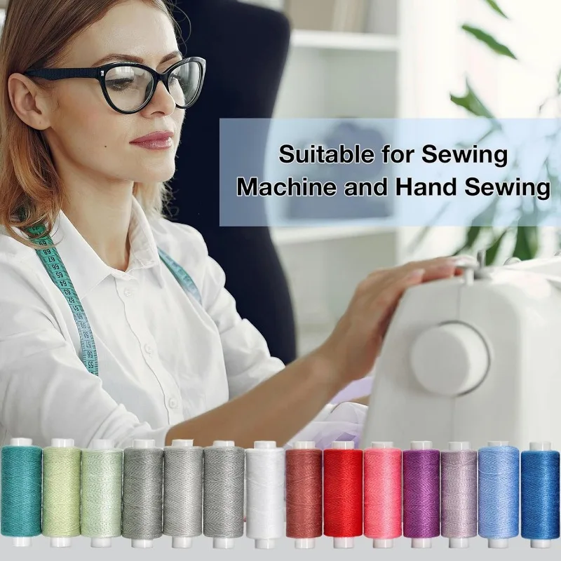 24pcs Sewing Thread Spools Polyester Thread for Hand & Machine Sewing DIY Kit for Beginners Home 24 Mixcolor sewing tools embroidery machine thread kit