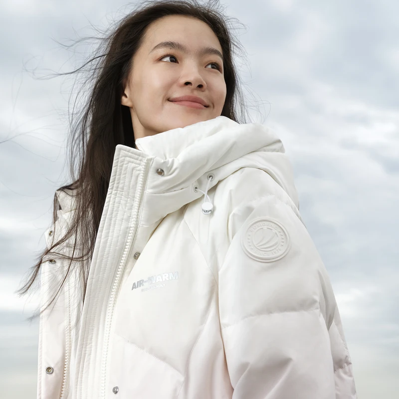 Bosdeng Down Jacket Women's 2021 New Gradient Color Hooded Long Over Knee Winter Warm Coat