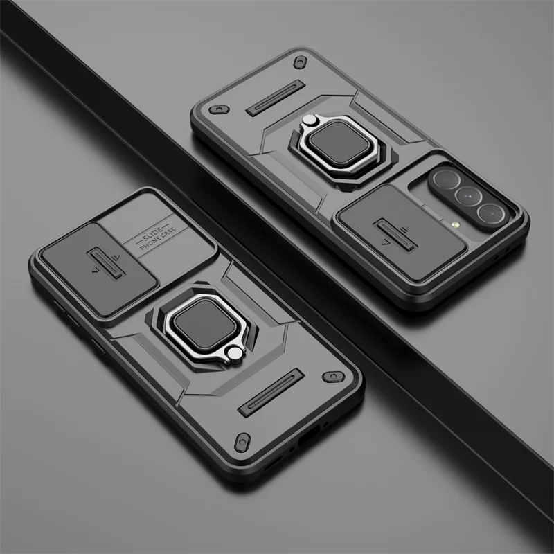 Armor Ring Holder Cover with Slide Camera Protection