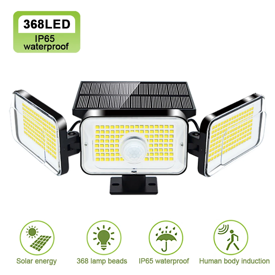

Solar Led Light Outdoor 368 270 LED Powered Sunlight Waterproof PIR Motion Sensor Street lights for Garden Garage wall lamp