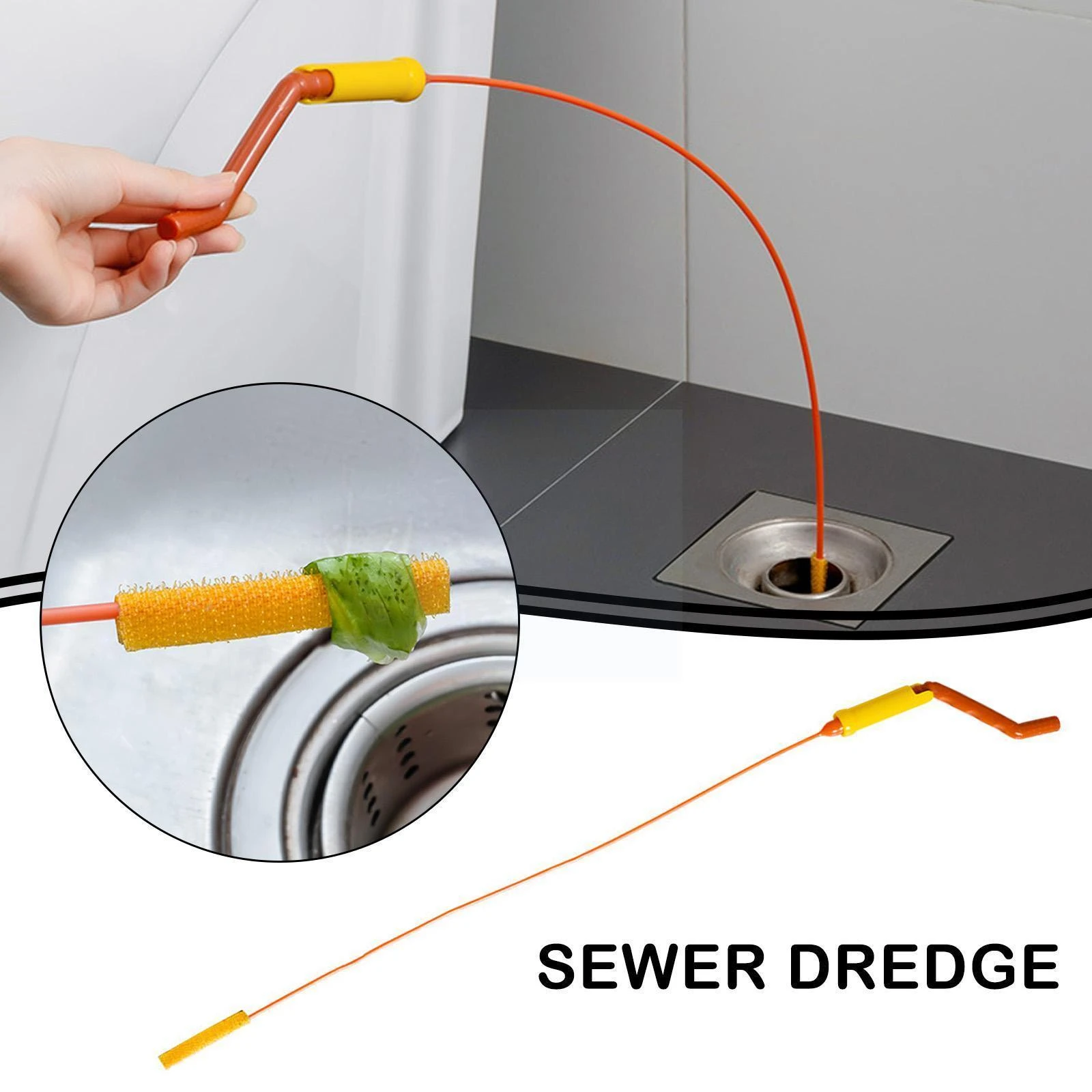 Flexisnake Drain Weasel Sink Snake Cleaner Drain Hair Clog Tool Remover  With Drain Handle Rotating Facility Drainage J3k7 - Cleaning Brushes -  AliExpress