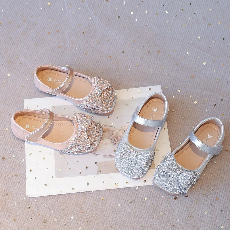 Girls Leather Flat Shoes for Wedding Party and Casual