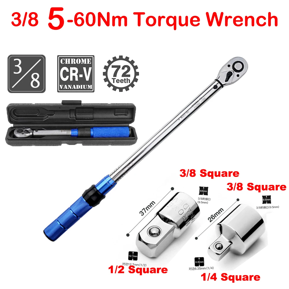 Fortura® Torque Wrench 3/8, Torque Wrench 5-60 Nm, Spark Plug Wrench, Torque Wrench Bicycle, Torque Wrench Set, Torque Wrench Motorcycle, Torque - View #3