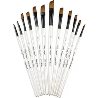 Angular Paint Brush,12pcs Nylon Hair Angled Paint Brushes Set Art Paintbrush for Watercolor, Acrylic, Gouache, Oil Painting 1