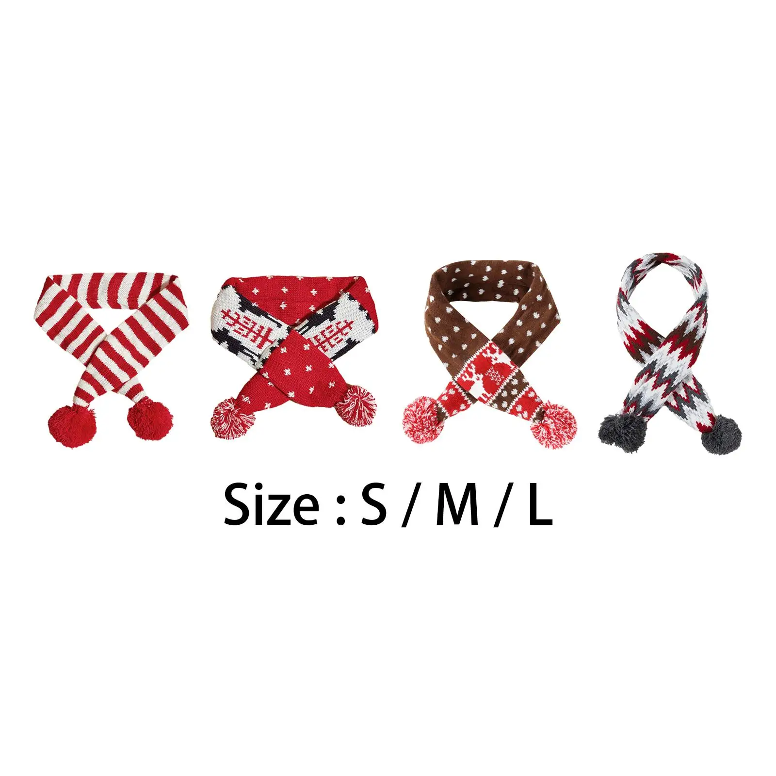 크리스마스 강아지 고양이 산타 스카프, 애완 동물 니트 스카프, 겨울 목 워머