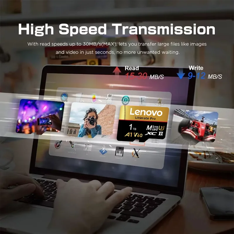 Lenovo High-Speed UHS-I C10 U3 Micro SDXC TF Memory Card