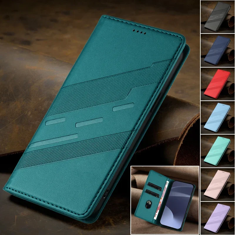 Luxury Leather Card Wallet Phone Case with Magnetic Closure and Protective Cover