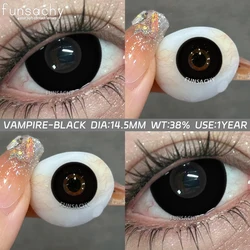 Vibrant Colorful Cosplay Contact Lenses - Fashion Pink, Green, and Red Tones (VAMPIRE - BLACK)