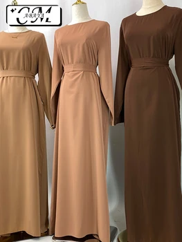 Hot Selle Muslim Woman Abaya With Pockets Islamic Casual And Simple Long Dresses Moroccan Caftan Woman Dubai Abaya Ramadan Black