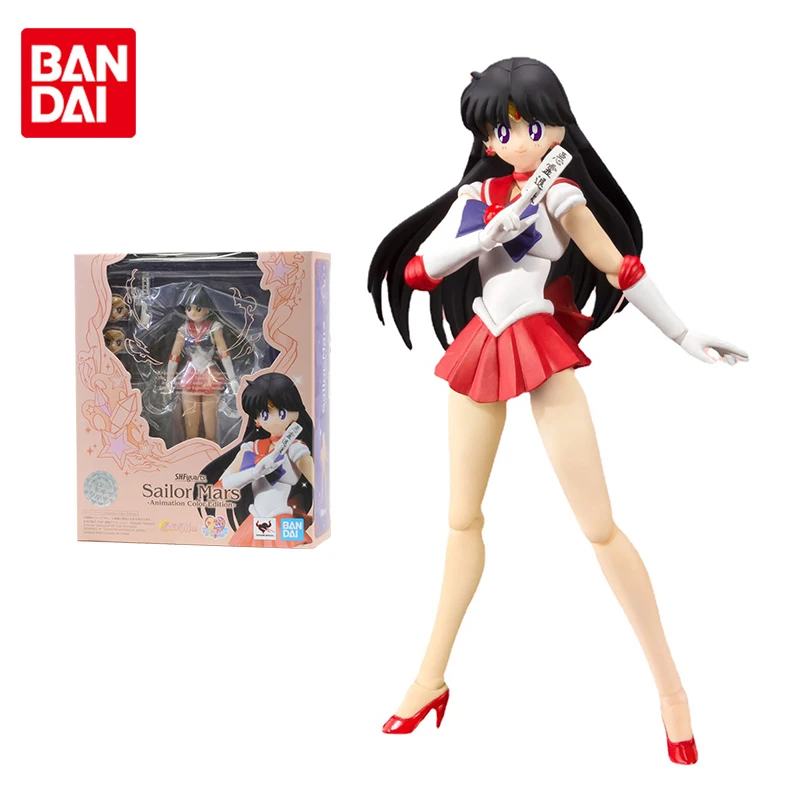 Bandai Sailor Moon Figure Shf Hino Rei Mars Joint Action Genuine Anime Figure Model Action Toy Figure Giocattoli Per Bambini