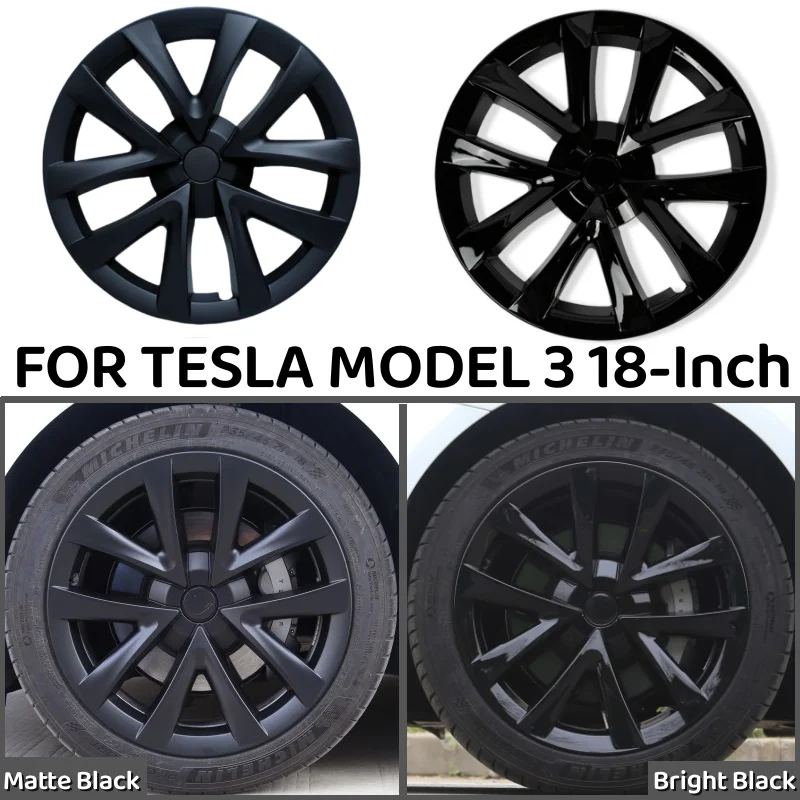 4PCS 18Inch Wheel Caps Automobile Hub Cap Performance Replacement Wheel Hubcap Full Rim Cover For Tesla Model 3 Accessories for wheel hub covers,wheel hub caps
