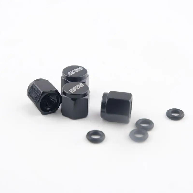 Premium Aluminum Tire Valve Stem Caps - Titanium Finish, Set of 4